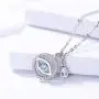 925 Sterling Silver Blue Evil Eye In Circle Teardrop CZ Pendant Necklace, ,Rolo Chan 16''+2''