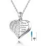 FREECO 925 Sterling Silver Urn Necklace for Ashes - Angel Wing Heart Cremation Memorial Pendant Keepsake Necklace Jewelry Gifts with Fill Kit FREECO 925 Sterling Silver Urn Necklace for Ashes - Angel Wing Heart Cremation Memorial Pendant Keepsake Necklace Jewelry Gifts with Fill Kit