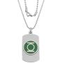 DC Comics Jewelry for Men, Green Lantern Superhero Stainless Steel Dog Tag Pendant, 22'' Ball Chain