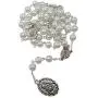TALISMAN4U Seven Sorrows of Mary Rosary Chaplet White Glass Beads Catholic Jewelry Necklace for Women with Rosary Box