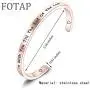 FUTOP I’m with You Till The End of The Line Cuff Bracelet Gift for Boyfriends, Girlfriends Mother Gift From Daughter, Son (line RG)