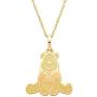 Disney Winnie the Pooh 10KT Yellow Gold Winnie the Pooh Necklace, 18 Inch Chain; Jewelry for Women