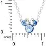 Disney Minnie Mouse Crystal Birthstone Silver Plated Pendant Necklace