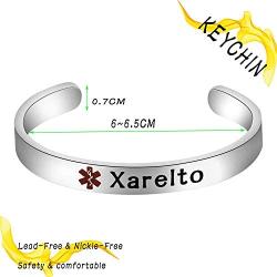 KEYCHIN Surgical Grade Steel Medical Alert ID Bracelet for Men Women Epilepsy/Blood Thinner SOS Emergency Medical Bracelets Identification Doctors Fashion Jewelry