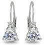 Sterling Silver Trillion-Cut Leverback Drop Earrings Made with Swarovski Zirconia