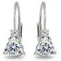 Sterling Silver Trillion-Cut Leverback Drop Earrings Made with Swarovski Zirconia