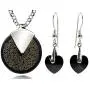 I Love You Necklace 24k Gold Inscribed in 120 Languages in Miniature Text on Spinning Round Black Onyx Gemstone Pendant and Black Crystal Heart Drop Earrings Jewelry Set for Women, 18'' Rolo Chain I Love You Necklace 24k Gold Inscribed in 120 Languages in Miniature Text on Spinning Round Black Onyx Gemstone Pendant and Black Crystal Heart Drop Earrings Jewelry Set for Women, 18'' Rolo Chain