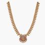 Tarinika Gita Gold-Plated Indian Jewelry Set with Long Necklace and Earrings - White Red Green