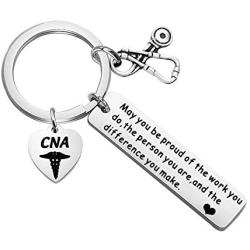 SEIRAA CNA Keychain Certified Nursing Assistant Gift for CNA Graduates You Make a Difference Keychain