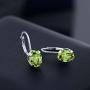 Gem Stone King Sterling Silver Green Peridot Womens Earrings 2.66 cttw Gemstone Birthstone Oval 8X6MM