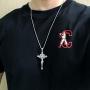 Retro Vintage Big 925 Sterling Silver Jesus Christ Crucifix Cross Pendant Necklace for Men Women,50cm Chain