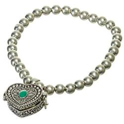 Jewelry Nexus A Prayer for My Teacher in a Blue Heart Box Stretch Inspirational Bracelet