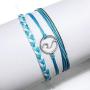 BOMAIL 14-16 Pieces Wave Bracelet Braided Rope Bracelet SetHandmade Adjustable Friendship Bohemian Bracelet Handcrafted Jewelry for Women Girl