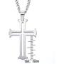 Mens Tungsten Cut-out Cross Pendant Necklace