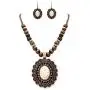 Rosemarie & Jubalee Women’s Cowgirl Chic Western Style Statement Concho Howlite Stone Pendant Necklace Earrings Set, 18''-21'' with 3'' Extender Rosemarie & Jubalee Women’s Cowgirl Chic Western Style Statement Concho Howlite Stone Pendant Necklace Earrings Set, 18''-21'' with 3'' Extender