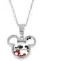 Disney Womens and Girls Jewelry Mickey or Minnie Mouse Sterling Silver Crystal Head Silhouette Shaker Pendant,18'' Disney Womens and Girls Jewelry Mickey or Minnie Mouse Sterling Silver Crystal Head Silhouette Shaker Pendant,18''