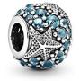 Pandora Jewelry Pave Ocean and Starfish Cubic Zirconia Charm in Sterling Silver