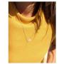 AgeXinjo Gold Necklace Opal Evil Eye Dainty CZ Heart Cross Bar Teardrop Choker Necklace for Women