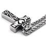 Warvik Irish Claddagh Celtic Knot Cross Pendant Necklace Good Luck Love Heart, Stainless Steel Jewelry Mens Womens Wheat Chain 20/28inch