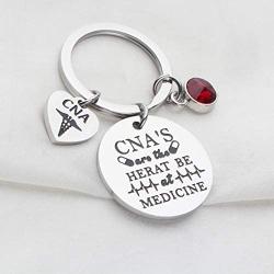 UJIMS Nurse Gift Certified Nursing Assistant Charm Keychain CNA’S are The Heart Be at Medical CNA Graduation Gifts CNA Stethoscope Medical Paramedic Jewelry