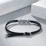 E Bracelet for Women Girls Love Friendship Gift 23cm Adjustable Handmade Rope Bracelet BlackBrownBlue8K Gold Plated