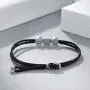 E Bracelet for Women Girls Love Friendship Gift 23cm Adjustable Handmade Rope Bracelet BlackBrownBlue8K Gold Plated