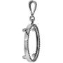 Sterling Silver Quarter Dollar Bezel 24 mm Coins Prong Back Illusion Edge 25 Cent Coin NOT Included