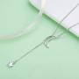 Lariat Y Necklace Crescent Moon Star 925 Sterling Silver for Women Girls Teens Dainty Layered Long Chain Pendant Personalist Jewelry Best Friend Gifts