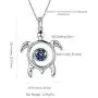 Aurora Tears Turtle Necklace/Earrings/Ring Set Celtic Spiral 925 Sterling Silver Sea Animal Viking Swirls Turtle Jewelry Sets Women Birthstone Ancient Symbol Crystal Cute Jewellery