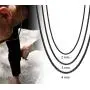 FIBO STEEL 2-4MM Stainless Steel Mens Womens Necklace Rolo Cable Chain, 16-36 inches