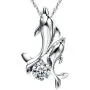 Pearl of Dream Dancing Dolphins Sterling Silver Pendant Necklace