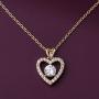 AOOVOO Necklaces for Women, Rose Gold Plated Brass Love Heart Cubic Zirconia Pendant Necklaces Jewelry Gift for Her