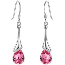 EVER FAITH 925 Sterling Silver Gift Jewelry For Women CZ Elegant Teardrop Chandelier Hook Dangle Earrings