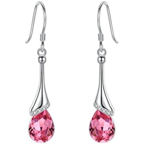 EVER FAITH 925 Sterling Silver Gift Jewelry For Women CZ Elegant Teardrop Chandelier Hook Dangle Earrings