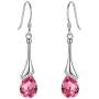 EVER FAITH 925 Sterling Silver Gift Jewelry For Women CZ Elegant Teardrop Chandelier Hook Dangle Earrings
