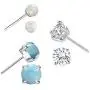 Sterling Silver Stud Earrings Hypoallergenic Earring Jewelry Gifts for Women Teen Girls Pack of 4 (Amethyst Opal CZ Earrings) Sterling Silver Stud Earrings Hypoallergenic Earring Jewelry Gifts for Women Teen Girls Pack of 4 (Amethyst Opal CZ Earrings)