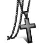 CASSIECA Stainless Steel Lords Prayer Cross Pendant Necklaces Bible Verse Philippians 4:13 Pendants for Mens Cross Necklace Chain 22 24 28 Inch