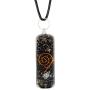 Crystal Chakra Gemstone Orgonite Necklace Pendant | EMF Protection | Energy Generator | Spiritual Healing (Black Tourmaline)
