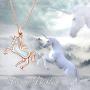 LUHE Unicorn Pendant Necklace Jewelry Gifts Sterling Silver Filigree Running Unicorn Necklace for Women Teen Girls Unisex