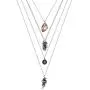 RnBLM JEWELRY Layered Pendant Chain Necklaces for Women Mens Punk Dainty Multilayer Choker Necklaces with Paperclip Lock Cross