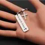 MAOFAED Christian Gift Saved by Grace Bible Verse Keychain Religious Jewelry Adult Baptism Gift