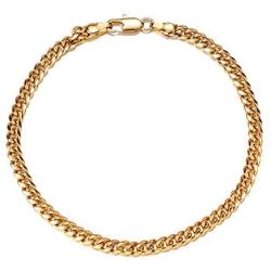 kelistom Gold Cuban Link Anklet Bracelet for Women Men, Flat Diamond Cut Curb Chain 14K Gold / 18K Gold/White Gold Plated Ankle Bracelets for Women Men 9 10 11 inches