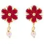 Efulgenz Fashion Jewellery Gold Plated CZ Faux Pearl Bridal Wedding Floral Necklace Earings Set