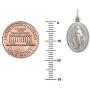 Ritastephens Italian Sterling Silver Miraculous Virgin Mary Medal Latin Prayer Charm Pendant Necklace (16mm, 19mm)