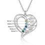 Personalized Mothers Name Heart Necklace with 1-5 Simulated Birthstones Jewelry for Women Mother’s Necklace with 1-5 Children Names