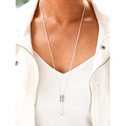 Yalice Boho Arrow Pendant Necklace Chain Long Drop Pendant Necklaces Jewelry for Women and Girls