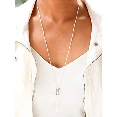 Yalice Boho Arrow Pendant Necklace Chain Long Drop Pendant Necklaces Jewelry for Women and Girls Yalice Boho Arrow Pendant Necklace Chain Long Drop Pendant Necklaces Jewelry for Women and Girls