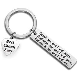 Zuo Bao Coach Keychain Best Coach Ever Coach Appreciation Gifts Coach me and i Will Learn Keychain Thank You Gift for Coaches Teachers