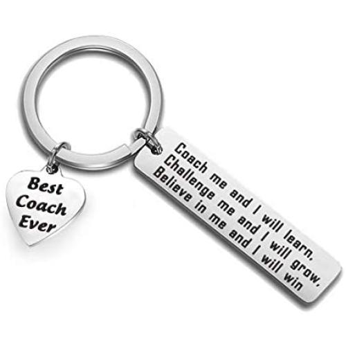 Zuo Bao Coach Keychain Best Coach Ever Coach Appreciation Gifts Coach me and i Will Learn Keychain Thank You Gift for Coaches Teachers