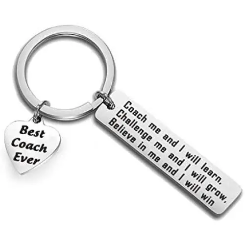 Zuo Bao Coach Keychain Best Coach Ever Coach Appreciation Gifts Coach me and i Will Learn Keychain Thank You Gift for Coaches Teachers